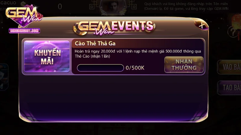 Tham gia nổ hũ thần tài tại Gemwin để rinh thưởng liền tay ngay