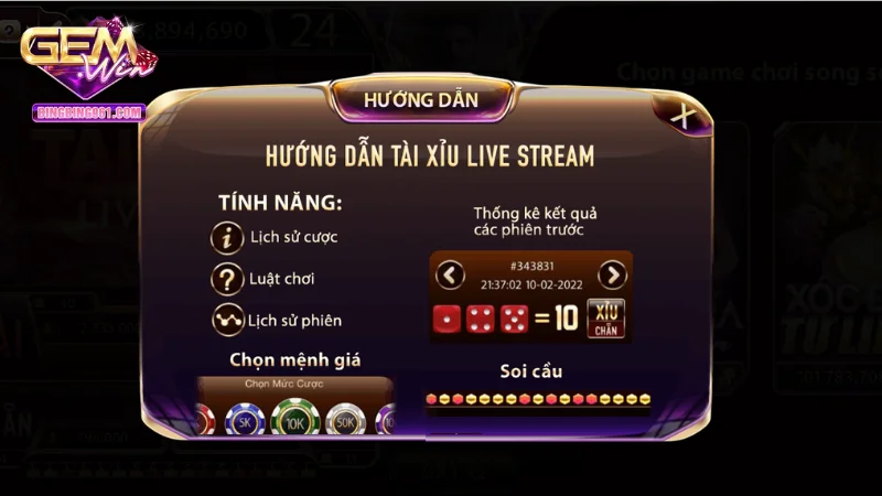 Hướng dẫn chi tiết cách cá cược tài xỉu online tại Gemwin