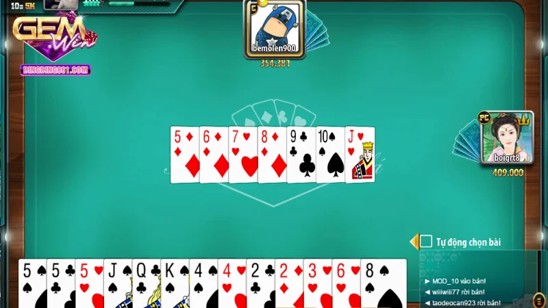 Đọc vị quy tắc chặc bài khi chơi tiến lên miền nam Gemwin